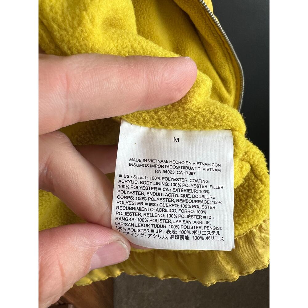 Old Navy Mustard Yellow Puffer Vest Medium M Fleece Lined Sleeveless Jacket Warm - Picture 4 of 8